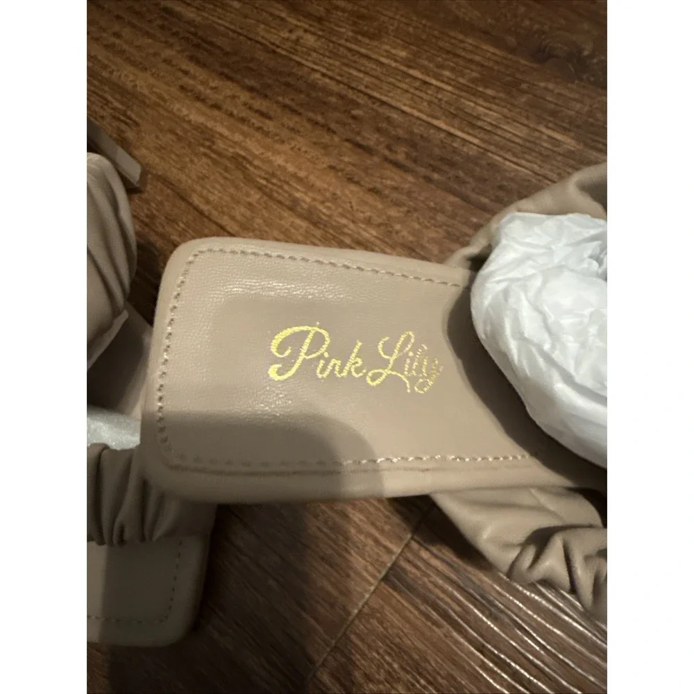 Women's‎ High Heels Sandals Slides Size 7.5 By Pink Lily New Tan